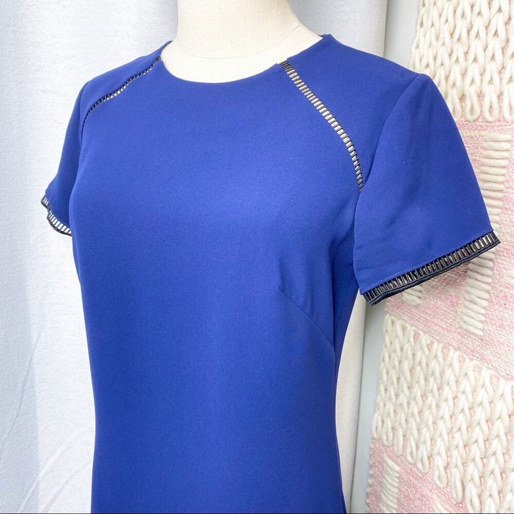 Shoshanna Lombard Navy Blue Mini Ruffle Dress Women’s 6 - Picture 3 of 11